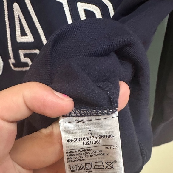 Gap Letter navy women's sweatshirt with pocket - Picture 9 of 10